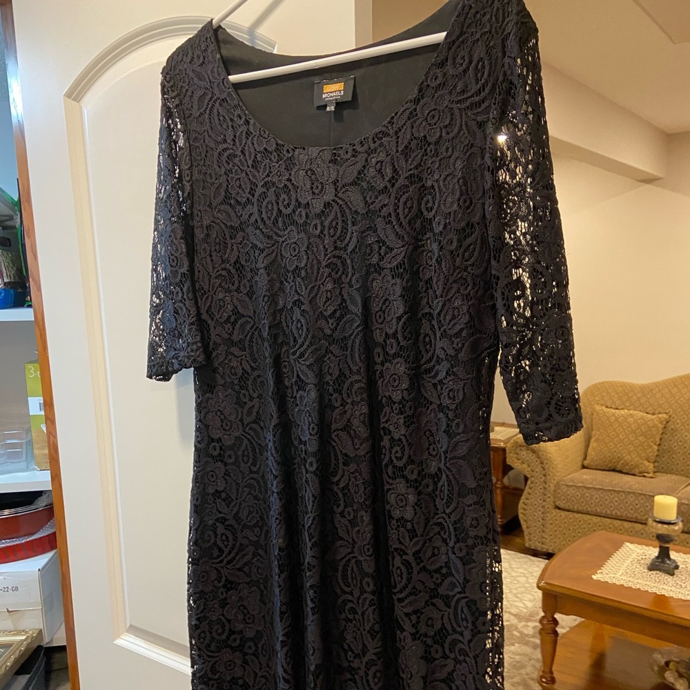 Black Lace Dress with Sleeves